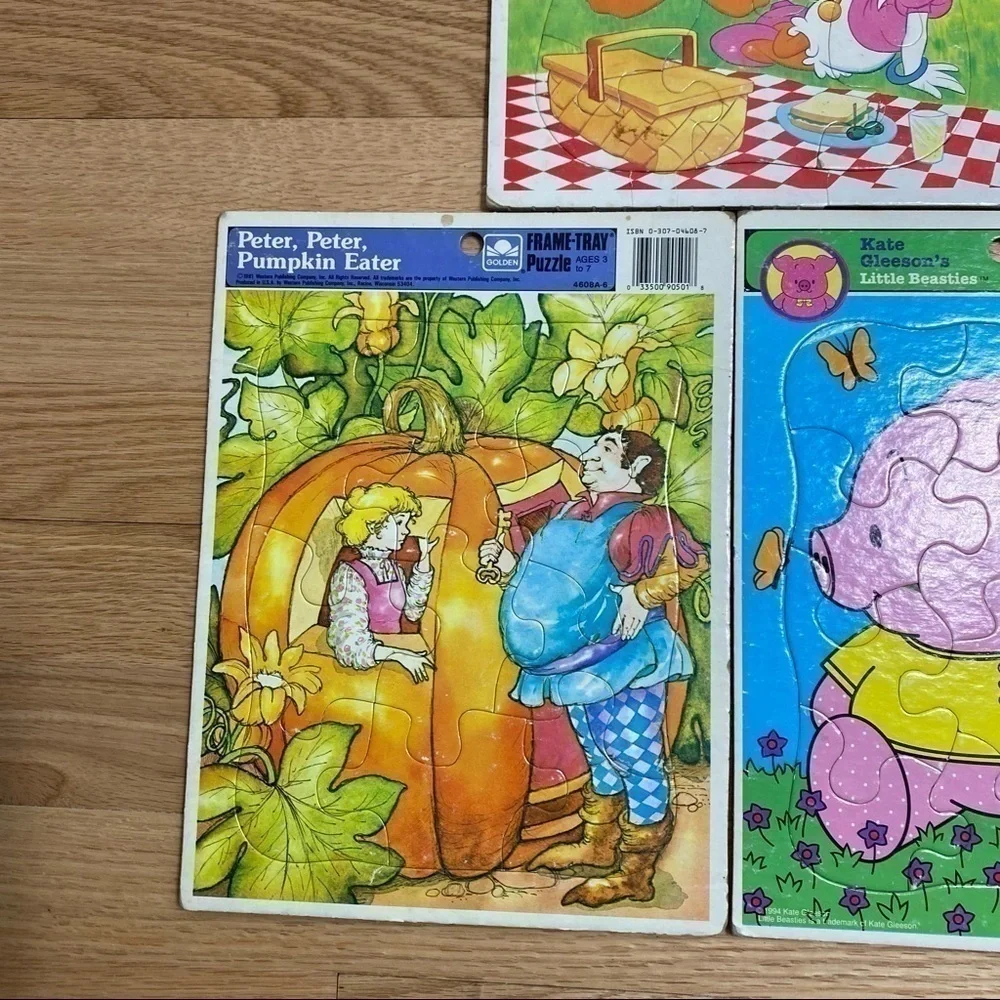 Vintage Puzzle Bundle Frame Tray Disney Donald Duck Little Beasties